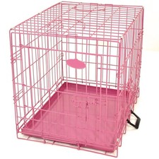 Pink Blue Dog Cage Puppy Metal
